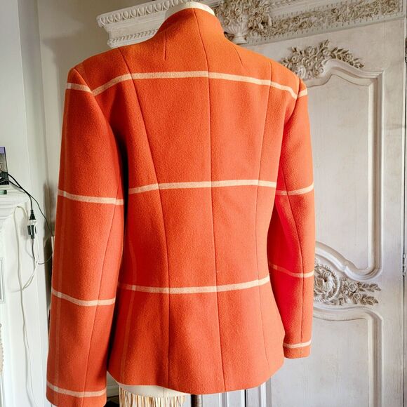 Vintage Orange Earl Rutenberg ladies blazer Sz XS USA Runs Big - Picture 3 of 6